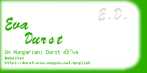 eva durst business card